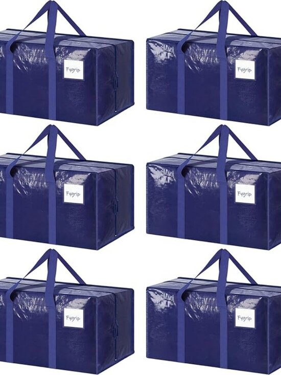 6 Pack Extra Heavy Duty Moving Bags Large Storage Totes with Zipper Handles main image 7